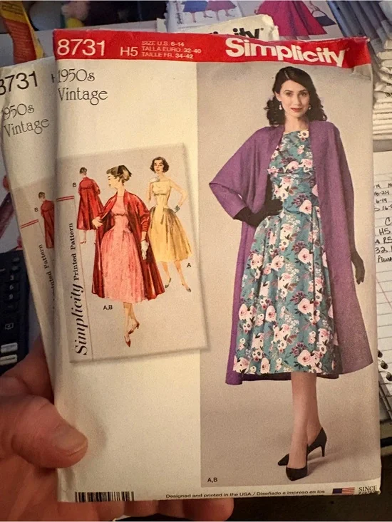 BN UNCUT SIMPLICITY 8731 H5 1950s VINTAGE PIN UP SEWING PATTERNS DRESS