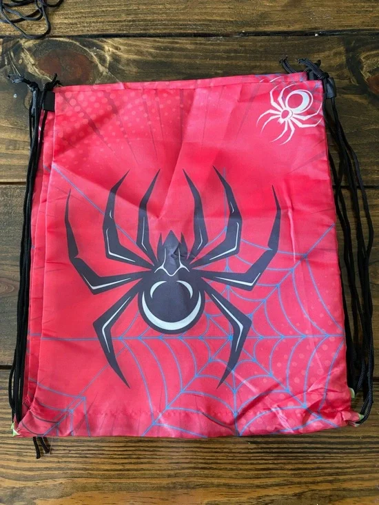 Spiderweb Drawstring Backpack - Bright Red & Blue