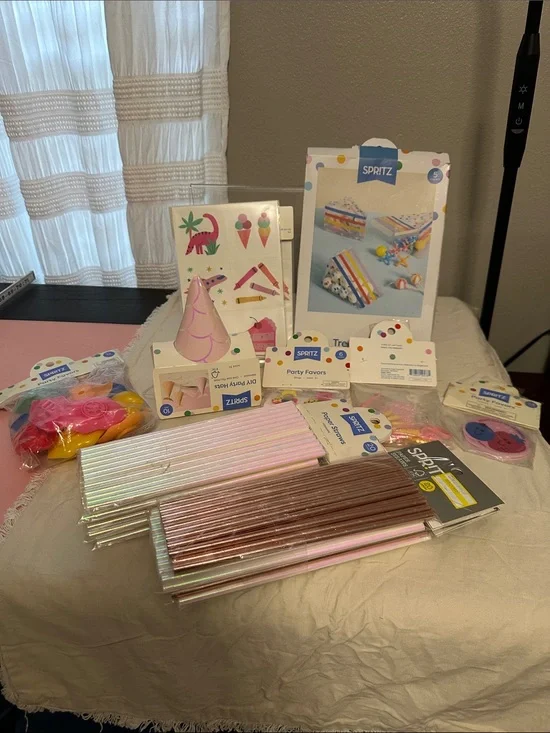 Spritz Pink & Multicolor Pastel Party Supplies Set NWT