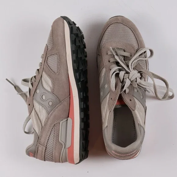 Saucony Shadow 5000 Sneaker Taupe Grey Coral 8.5 Suede Mesh S70668-5