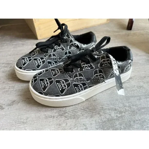 Star Wars Little Boys Kids Sneakers 92504 Darth Vader Black Gray NEW Shoes 13