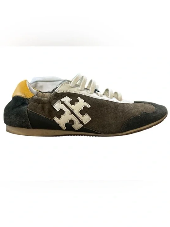 Tory Burch Retro Olive‎ Suede Trainers Sneakers Size 9