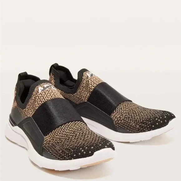 APL Lululemon Women’s TechLoom Bliss Black/Rose Slip Ons