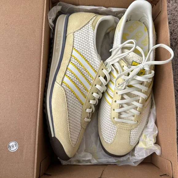 adidas Women's Cream and Yellow Sneakers
