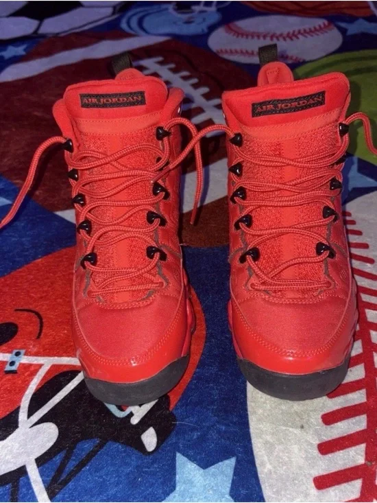 Jordan Kids Bright Red High-Top Sneakers