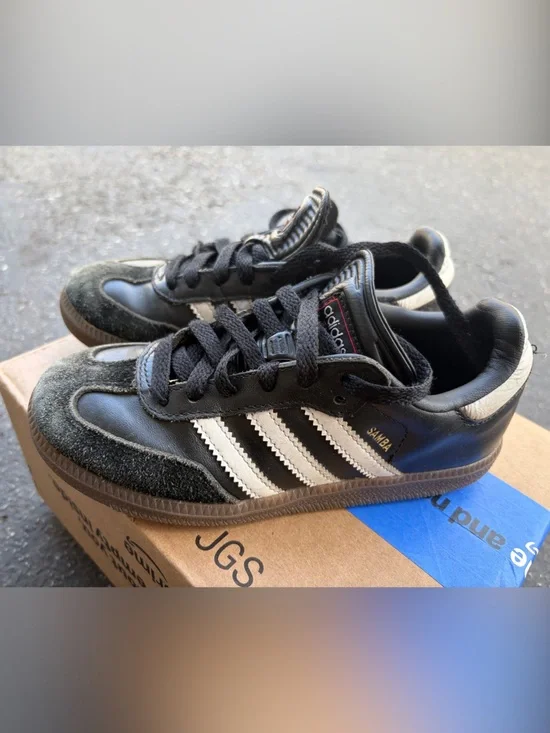 adidas Kids Samba Sneakers in Black and White