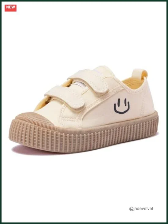 Toddler Canvas Sneakers Dual Hook & Loop Lightweight Rubber Sole