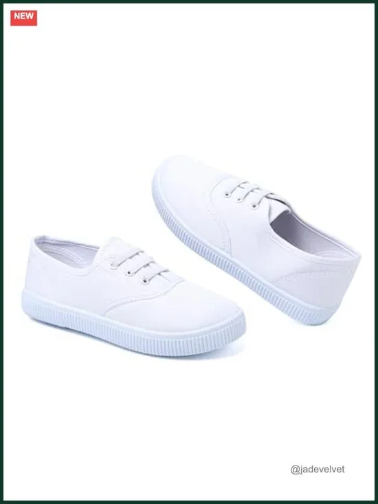 Kids Lightweight Slip-On Canvas Sneakers with Hook-and-Loop Straps