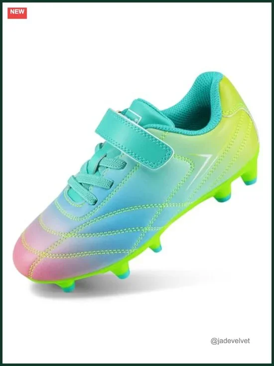 Kids Soccer Cleats for Training Matches Firm Ground Lightweight Faux Leather
