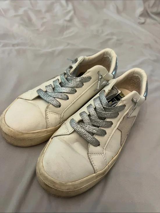 Vintage Havana White Sneakers with Silver Accents
