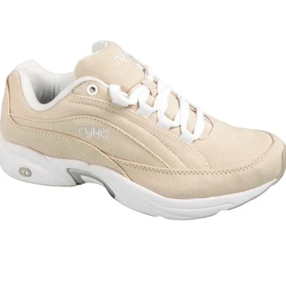 Ryka Women's Oatmeal Catalyst‎ Canvas Suede Leather Athletic Sneakers Shoes 7