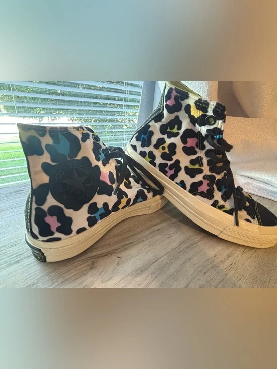 Converse Women’s High-Top Sneakers in Multi-Color Leopard Print