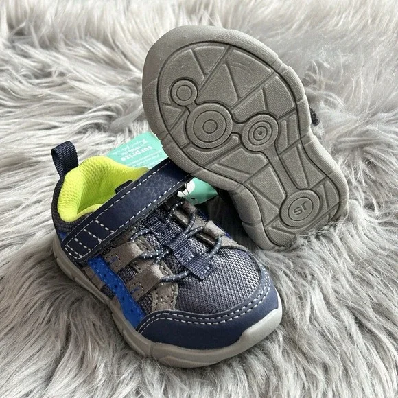 Surprize by Stride Rite Navy Boys Shoes Toddler Size 5,‎ Machine Washable NEW