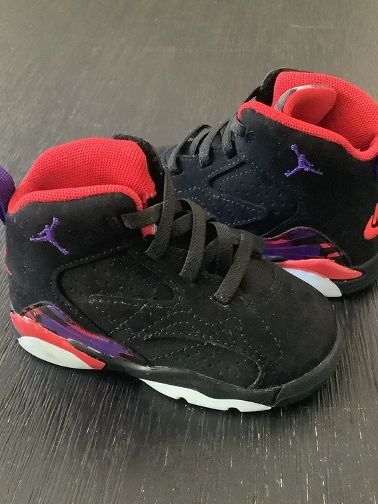 Jordan Kids Black, Red & Purple High-Top Sneakers