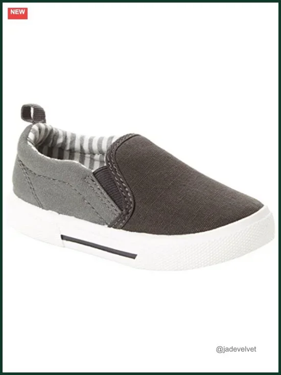 Kids Casual Slip-on Canvas Sneakers - Pull-On Closure