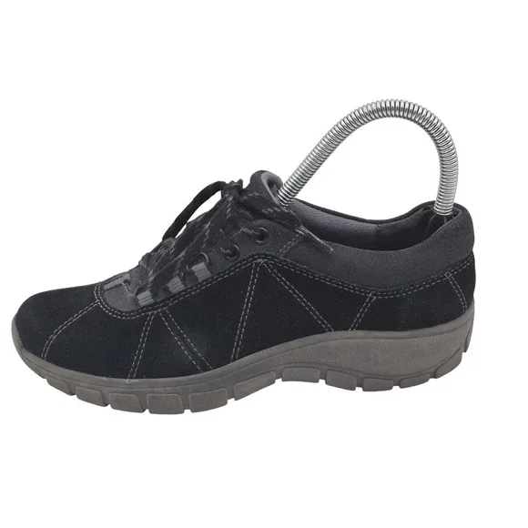Clarks Shoes Womens Size 5.5 Black Suede Lace Up Comfort Sneakers 26067600‎