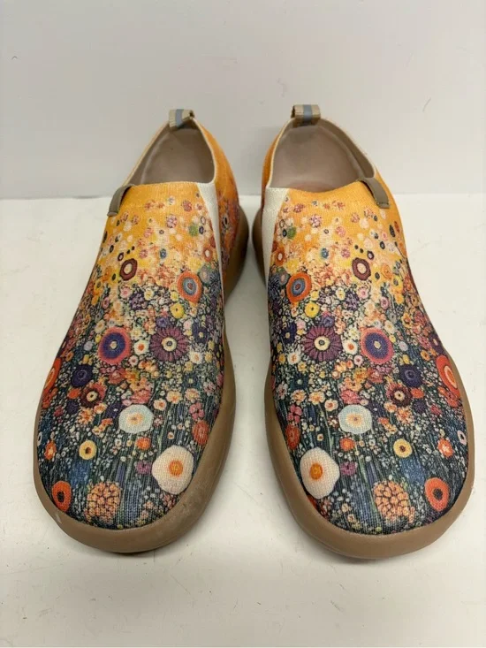 Painted Travel Slip On Shoes Artsy Boho Lightweight Floral   Casual 8.5
