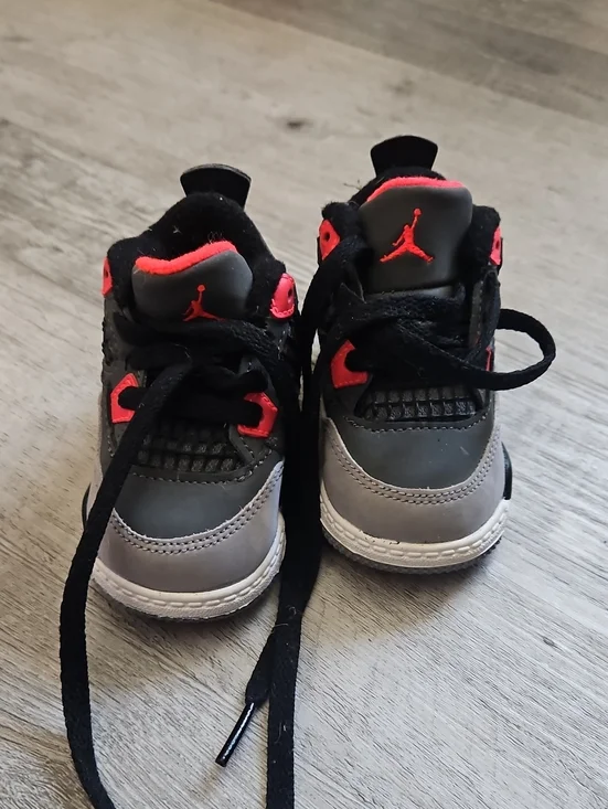 Jordan Kids' Black, Gray & Red High Top Sneakers