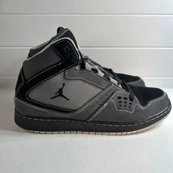 Nike Air Jordan Flight 1 Basketball Shoes Boys 7 Y Gray Leather Sneakers Kids