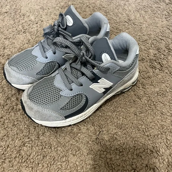 New Balance Kids Gray Mesh & Suede Sneakers
