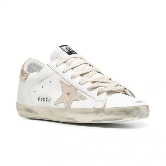 Golden Goose Super Stars Gold White Sneakers Size 39