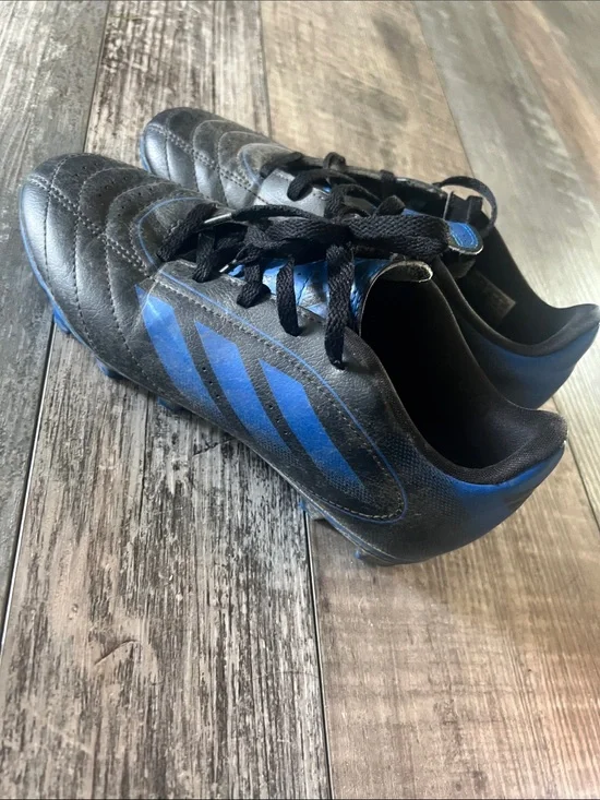 adidas Black and Blue Kids Soccer Cleats