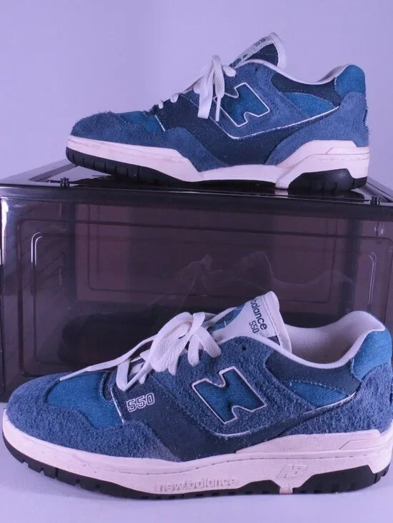 New Balance 550 Blue Suede Sneakers | Retro Low Top | US Women's Size 9