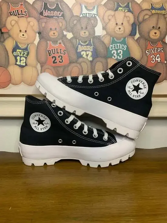 Converse All Star Lift Hi Shoes, Black Sneaker Us Women Size 7.5