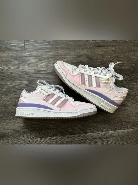 adidas Pastel Pink and Lavender Low-Top Sneakers