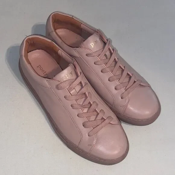 Poetry leather Blush Lace-Up Sneakers US9 EU40