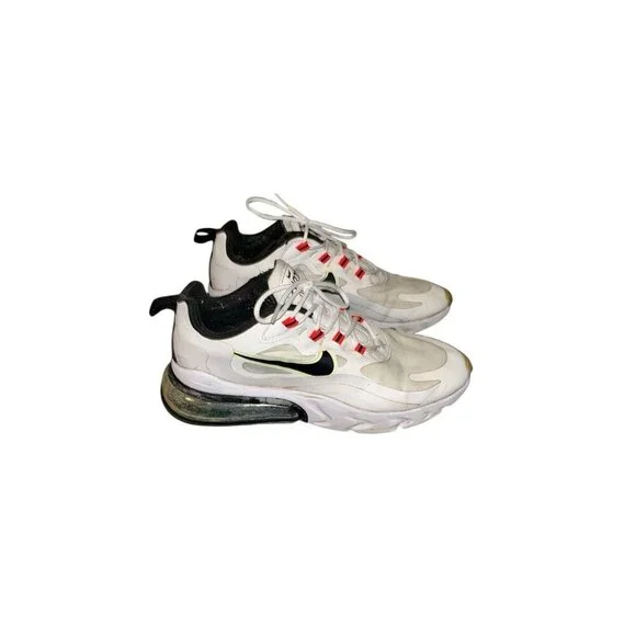 Nike Air Max 270 React White Athletic Lace Up Low Top Running Sneakers Size 9.5