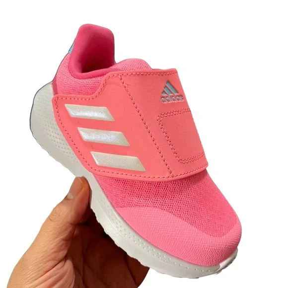 Adidas Toddler Girls Athletic Slip-On Sneakers Size 8 Pink‎ White Lightweight