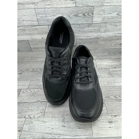 Rockport ProWalker Women's Black Leather Mesh Lace Up‎ Comfort Sneakers Size 9.5