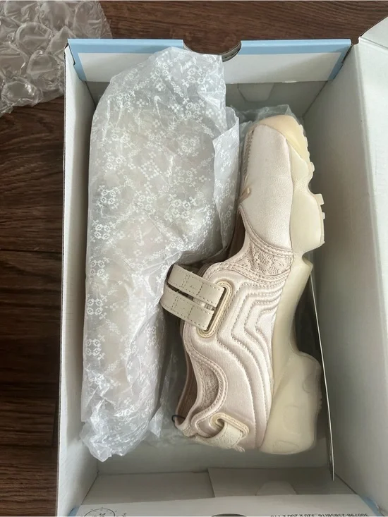 Nike Women's Pale Pink Cream Slip-On Sneaker with Hook-and-Loop Strap
