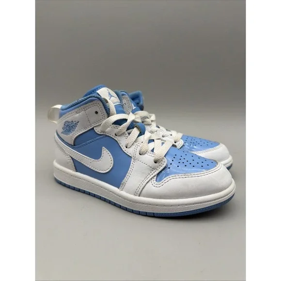 Air Jordan 1 Mid UNC University Blue - Youth Size 1Y Classic AJ1  GreatCondition