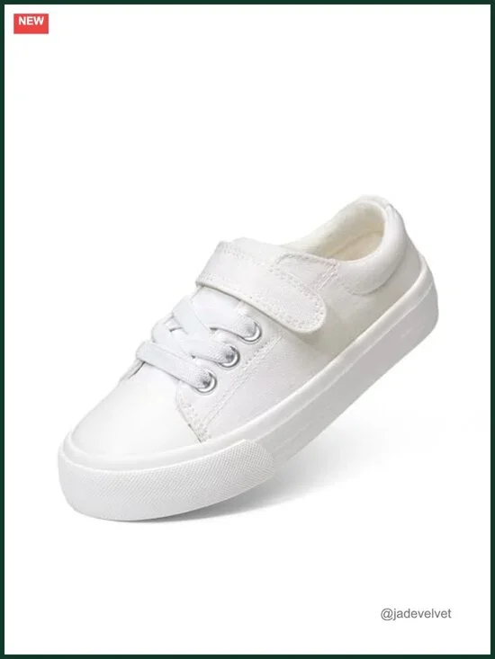 Kids Hook & Loop Canvas Sneakers - Breathable, Lightweight