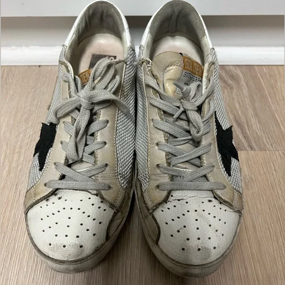 Golden Goose White Black Star Low-Top Sneakers