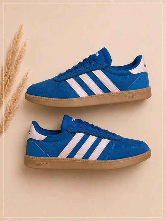 adidas Breaknet Sleek Lace Up Sneakers – Blue/Pink – Women’s 8.5