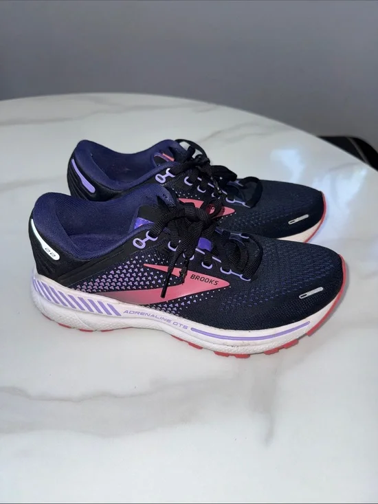 Brooks Women's Running Sneakers - Navy with Pink & Purple Accents