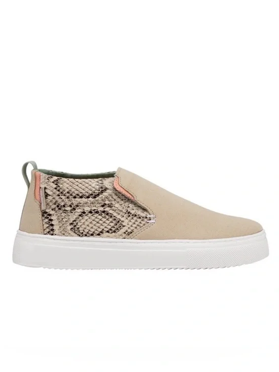 Hey Dude Peyton Women's Slip-on Shoe in Snake Beige Size 8