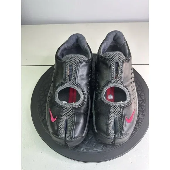 DAMAGED VTG Nike Air Rift 2005 Ninja Tabi Y2K Leather Shoes Size 7 / 38 Black