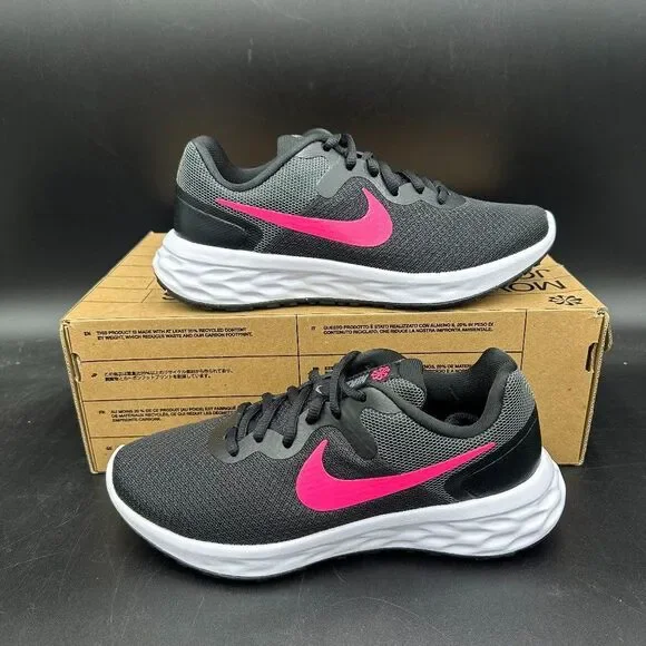 Nike Revolution 6 Next Nature Black Hyper Pink DC3729-002 Women’s Size 6.5