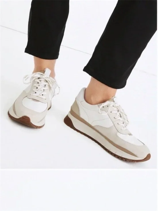 Madewell Kickoff Trainer Sneaker in Antique Cream Women’s Size 5 1/2