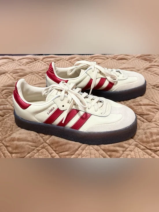 Adidas Samba Cream White/Team Victory Red Leather Sneakers