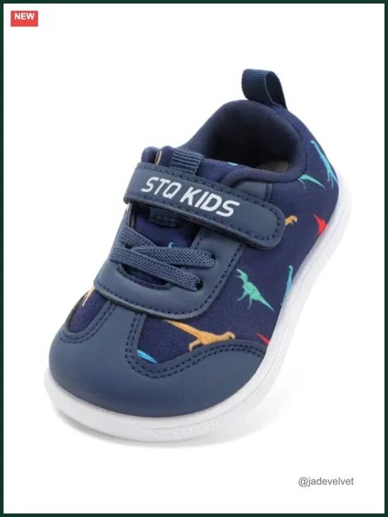Toddler Barefoot Sneakers with Wide Toe Box, Lightweight Hook & Loop