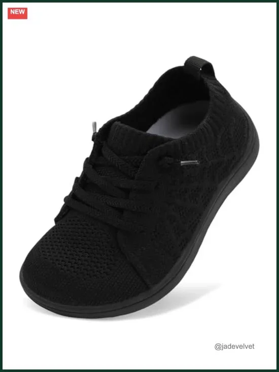 Kids Wide Barefoot Walking Sneakers Zero Drop Slip On Breathable Knit