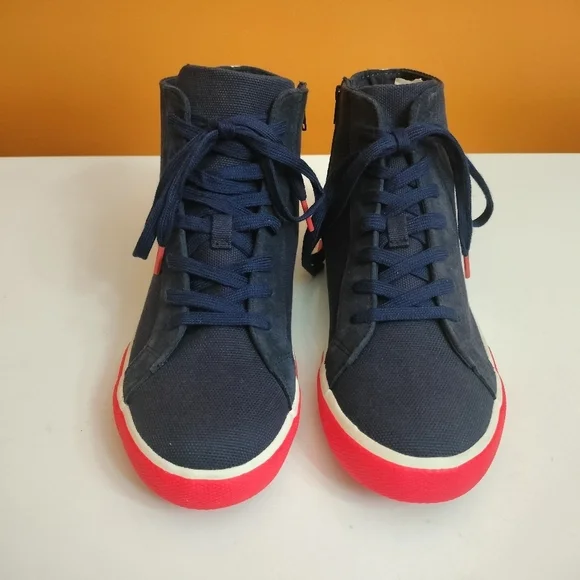 Mini Boden Dark Blue and Bright Red Kids' Sneakers Size 39