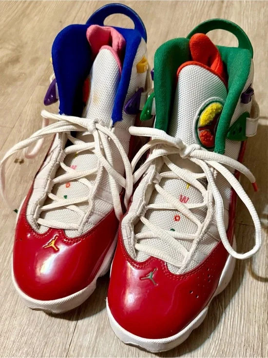 Nike Air Jordan 6 Rings MultiColor Sneakers, Size 7Y