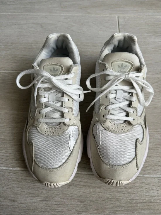 Adidas Falcons - white and tan sneakers