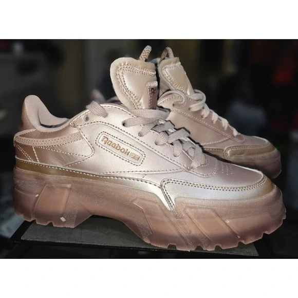 Reebok Cardi B Club C Double Women 6.5 Rose Gold H05183 Like New